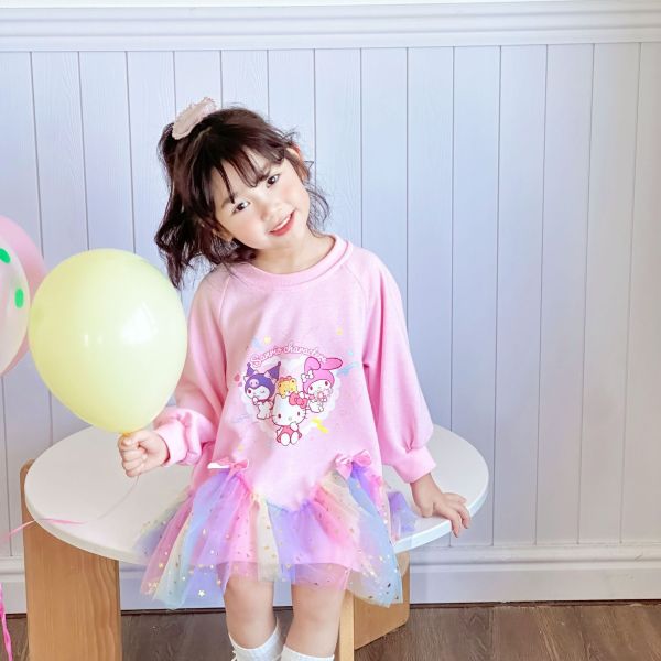 預購秋款日系甜美網紗公主洋裝尺寸100-150 