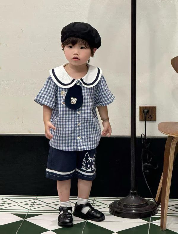預購夏款男童日系男孩套裝 