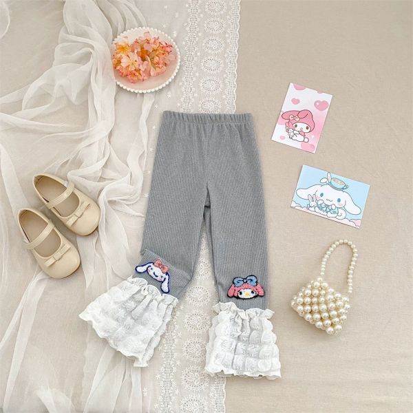 預購秋款女童甜美百搭美樂蒂泡泡紗打底褲 