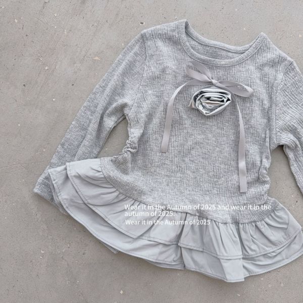 預購秋款女童花朵小香風上衣尺寸90-150 