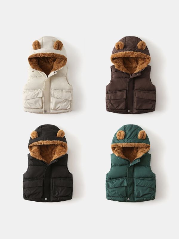 預購冬款男童加厚毛毛背心尺寸90-130 