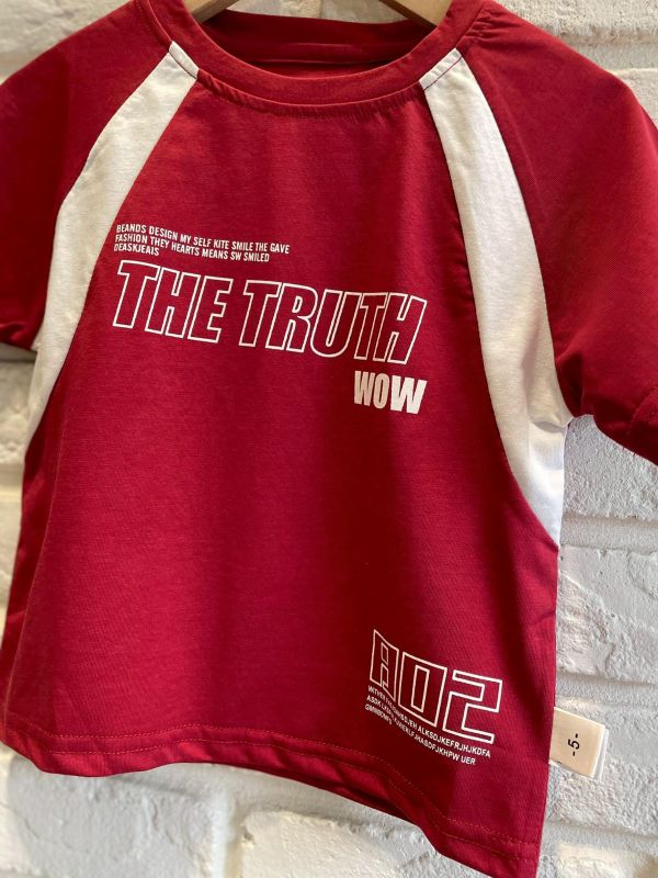 2685-1現貨夏款男童紅色潮T上衣尺寸90-130 