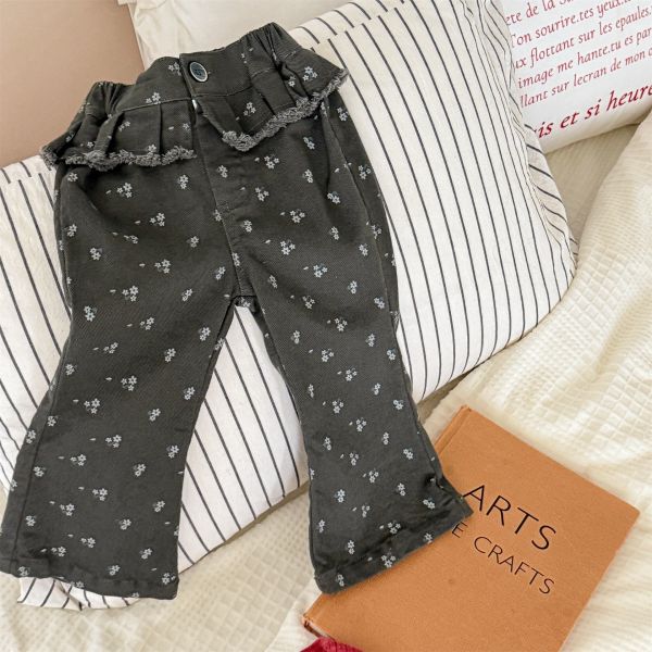 預購秋款女童喇叭褲長褲尺寸80-130 