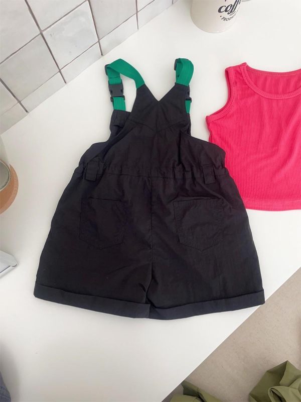 預購夏款工裝背帶褲親子裝 