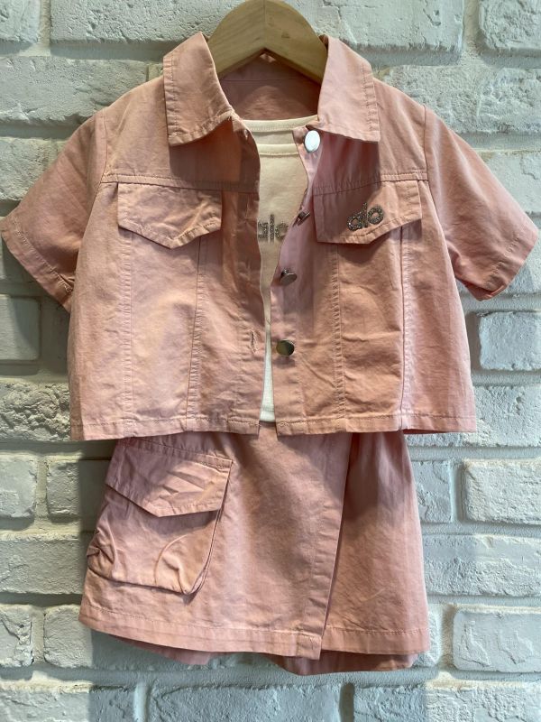 2603-現貨夏款女童氣質ALO背心套裝尺寸90-130 