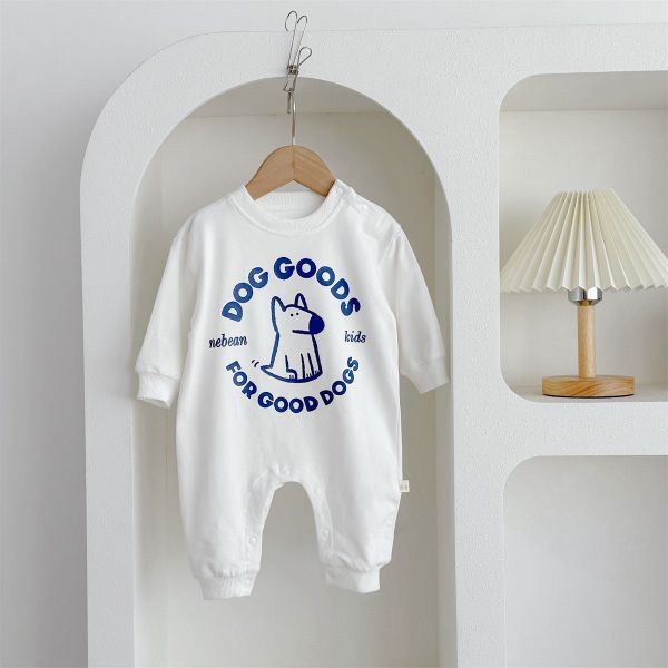 預購秋款男寶狗狗連身衣尺寸66-100 