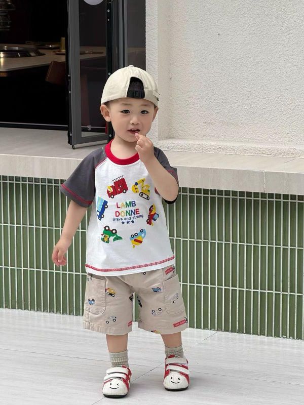預購夏款男童日系車車上衣 