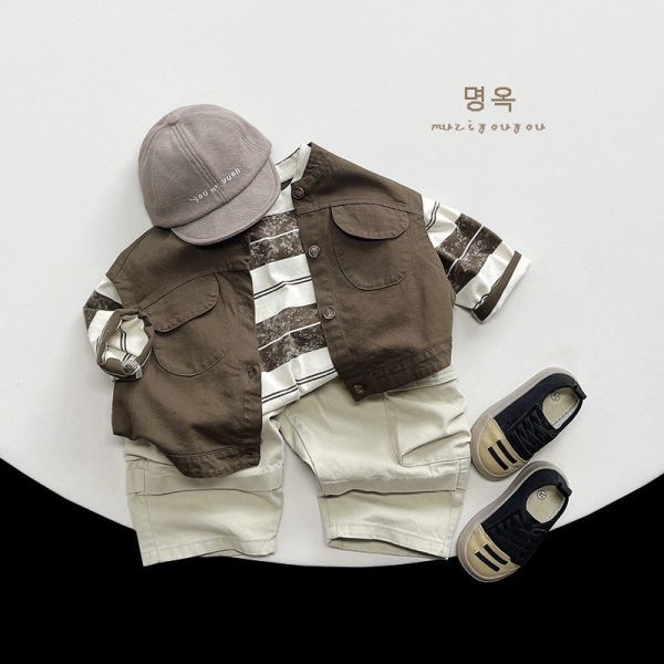 預購秋款男童工裝帥氣長褲尺寸80-130 