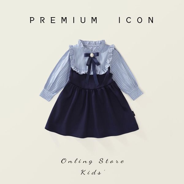 預購秋款女童學院風洋裝尺寸90-140 