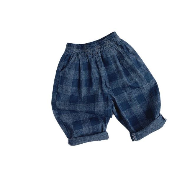 預購秋款男童格子帥帥百搭長褲尺寸80-130 