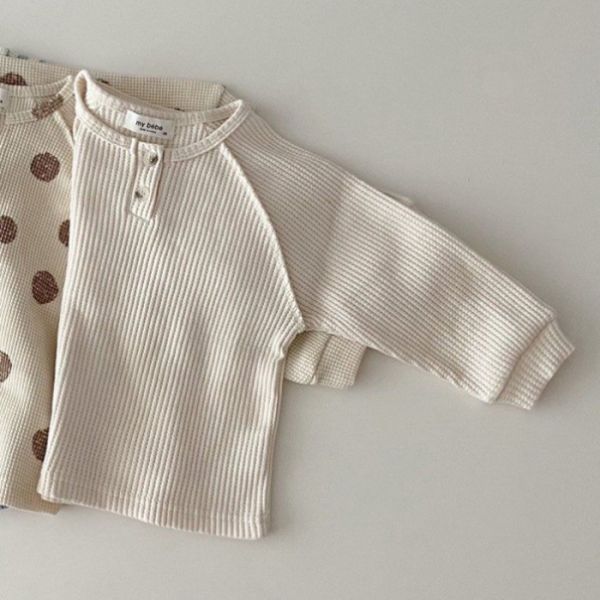 預購男女童純棉華夫格百搭上衣尺寸66-110 