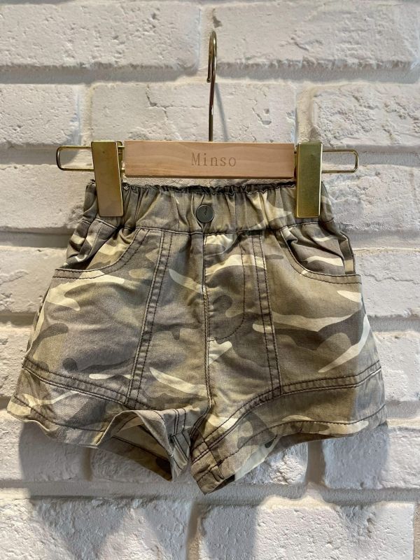 26092-現貨夏款女童淺色迷彩短褲尺寸80-120 