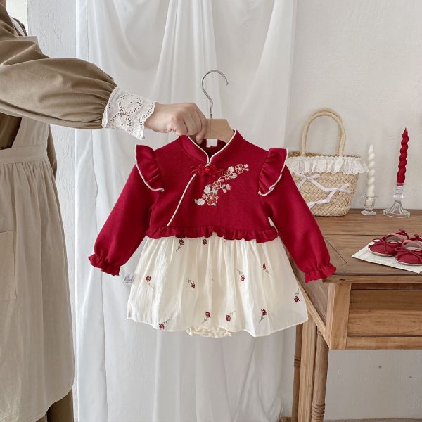 預購秋款女寶旗袍包屁裙尺寸66-90 