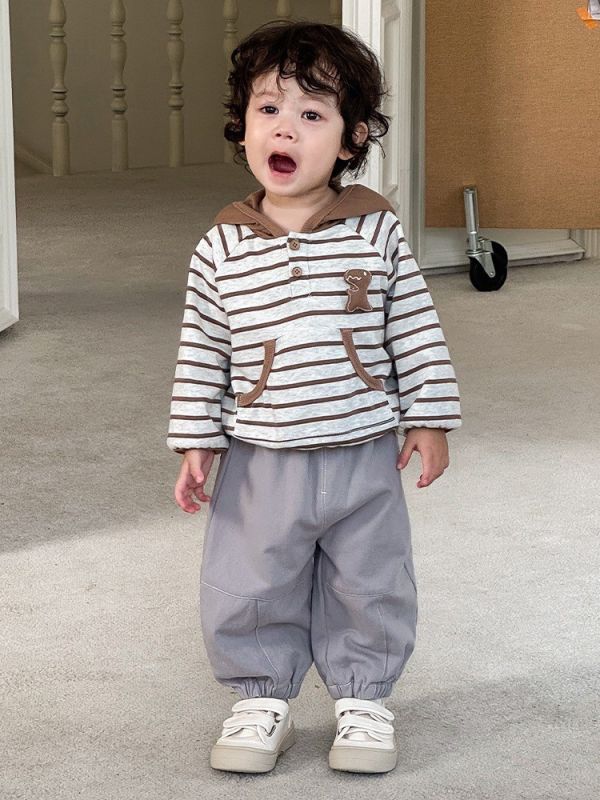 預購秋款男女童恐龍連帽套裝-尺寸73-120 