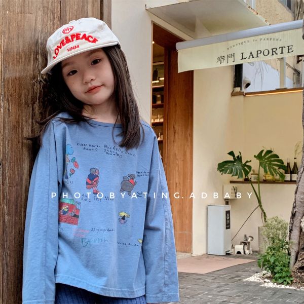 預購秋款男女童童趣上衣尺寸80-130 