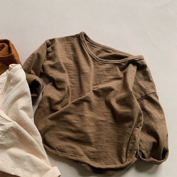 預購秋款男女童百搭竹節棉上衣尺寸80-130 