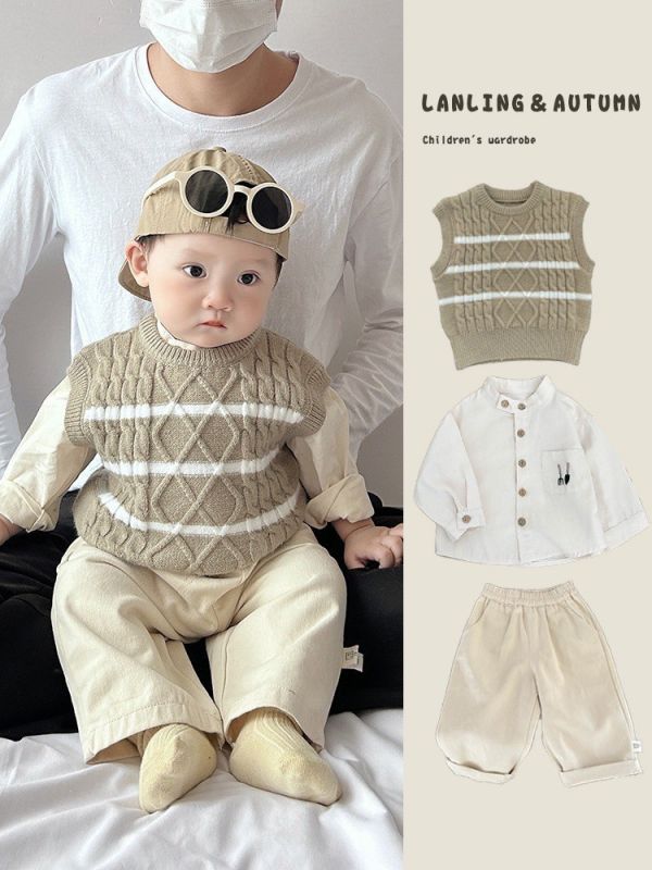 預購秋款男寶型男針織套裝尺寸73-110 