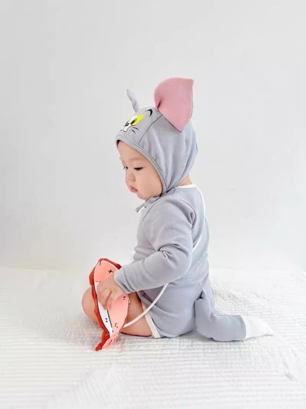 預購秋款男女寶傑利鼠包屁衣含帽尺寸66-90 