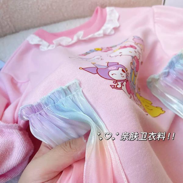 預購秋款日系甜美網紗公主洋裝尺寸100-150 