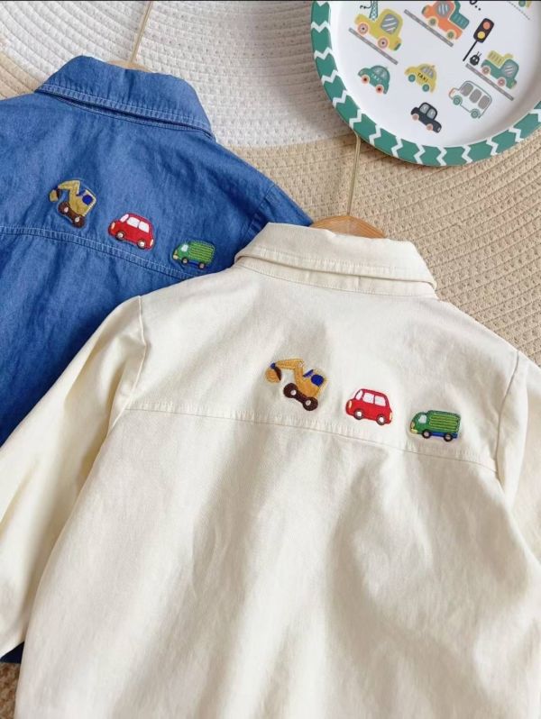 現貨秋款日單男童車車襯衫上衣 尺寸90-130附實拍 