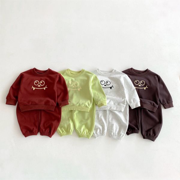 預購秋款男女童表情套裝尺寸80-130 