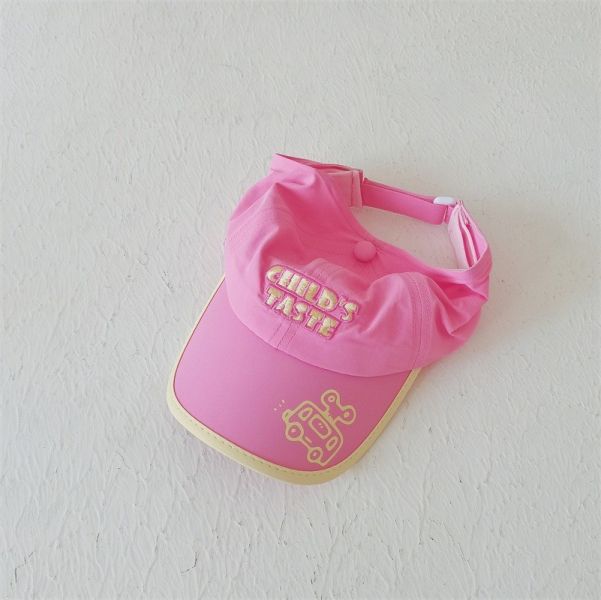 預購ins夏款女童糖果色刺繡遮陽帽 
