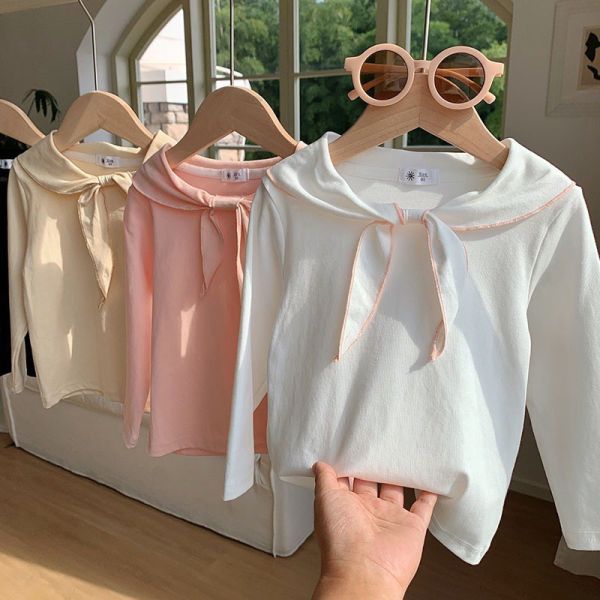 預購秋款女童甜美海軍領上衣尺寸90-140 