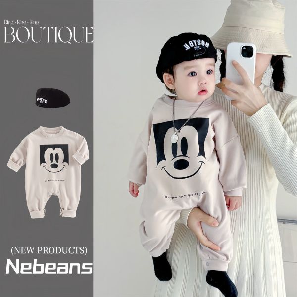 預購秋款男女童米奇連身衣尺寸66-100 