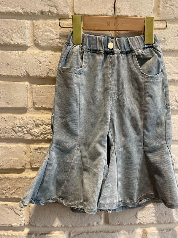 26072-現貨夏款女童設計感氣質喇叭褲尺寸80-120 