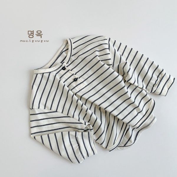 預購秋款日系男童條紋上衣尺寸80-130 