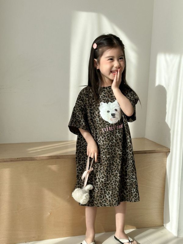 【預購】夏款-男女童狗狗豹紋手足套裝 