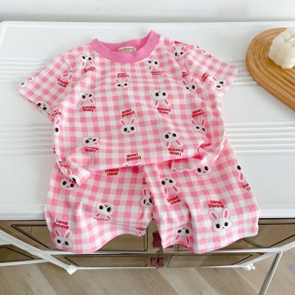 【預購】夏款-男女童日單卡通可愛熊熊套裝 