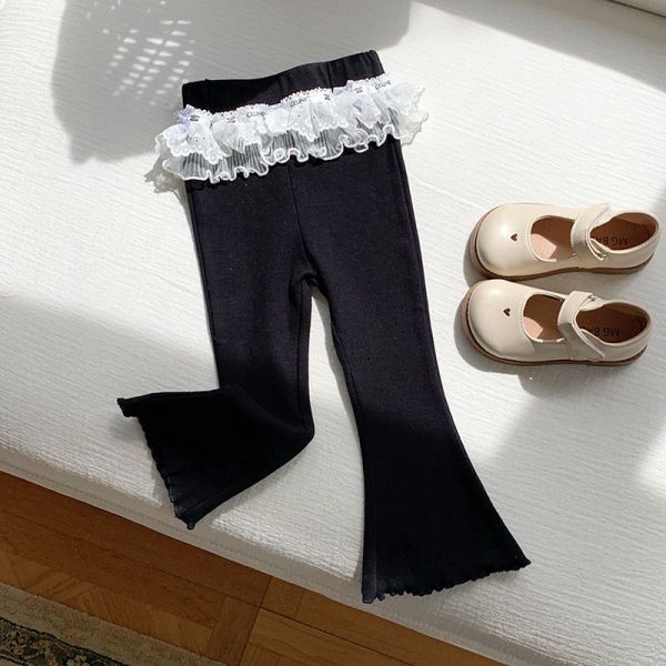 預購秋款女童蕾絲褲裙喇叭褲尺寸90-150 