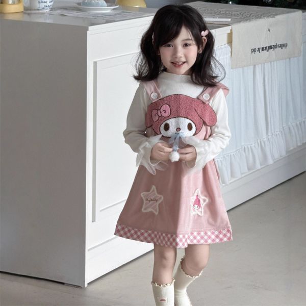 預購秋款女童美樂蒂可愛真2件洋裝尺寸100-150 