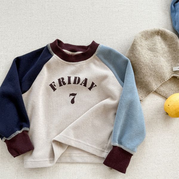 預購秋款男女童數字上衣尺寸80-130 