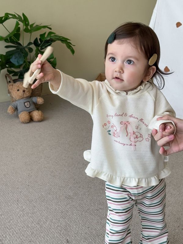 預購秋款女童韓版連帽小兔套裝尺寸73-120 