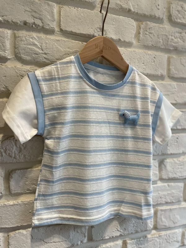 26153-1現貨夏款男童藍條立體小馬上衣尺寸90-130 