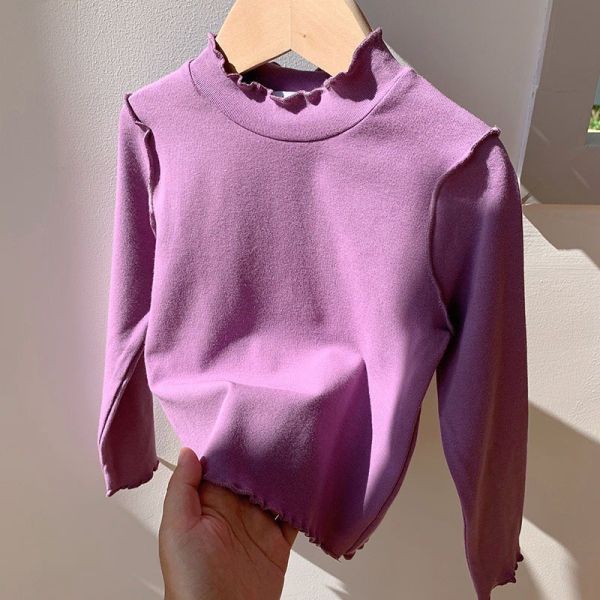 預購秋款女童木耳邊內搭上衣尺碼90-150 