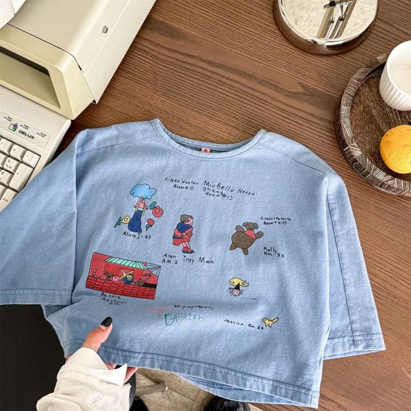 預購秋款男女童童趣上衣尺寸80-130 