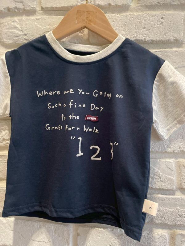 2621現貨夏款男童拼色123上衣尺寸90-130 