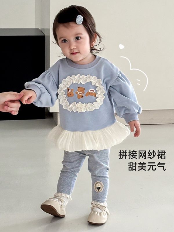 預購秋款女童熊熊套裝尺寸73-120 