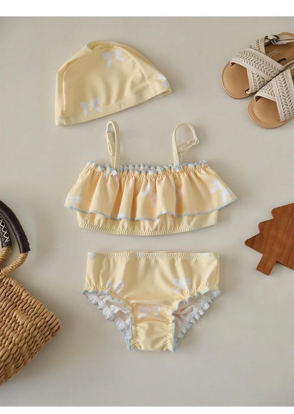 預購夏款女童碎花清涼泳衣 