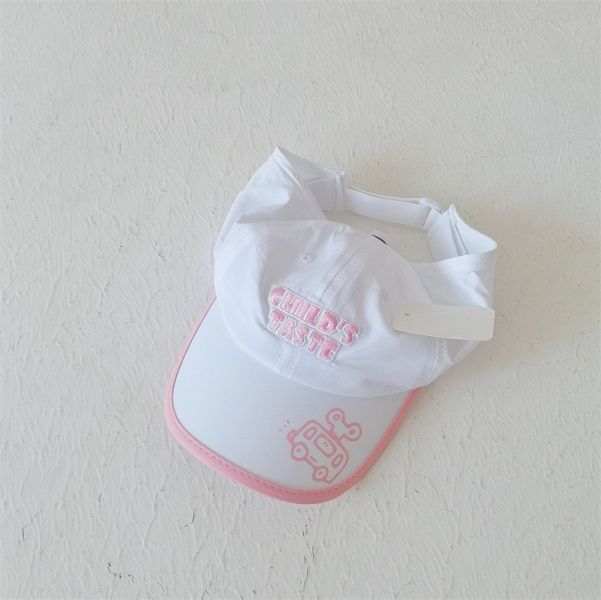 預購ins夏款女童糖果色刺繡遮陽帽 