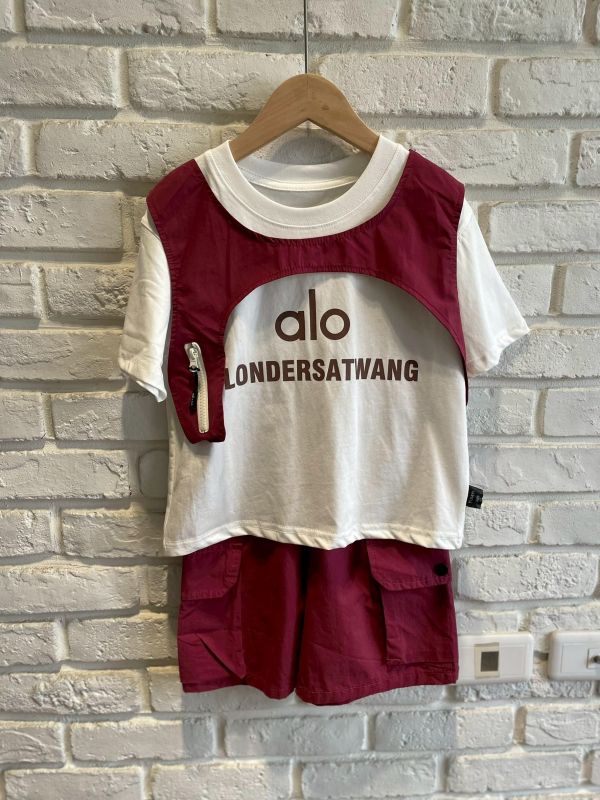 26803-3現貨夏款男童喜氣紅ALO工裝套裝尺110-150 