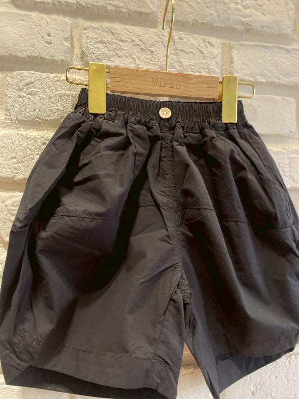 CF607-3現貨男童設計款酷帥黑色工裝短褲尺寸90-130 