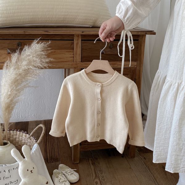 預購秋款女童春秋針織毛衣外套 尺寸80-130 