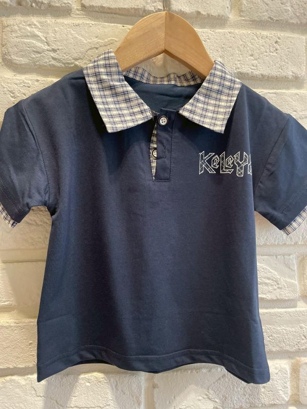 26149現貨夏款男童藍格Polo上衣尺寸90-130 