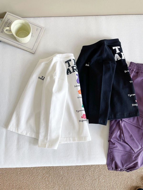 預購秋款男童彩色恐龍上衣尺寸90-150 