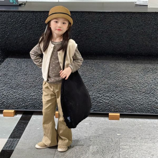 預購秋款女童喇叭褲長褲尺寸80-130 