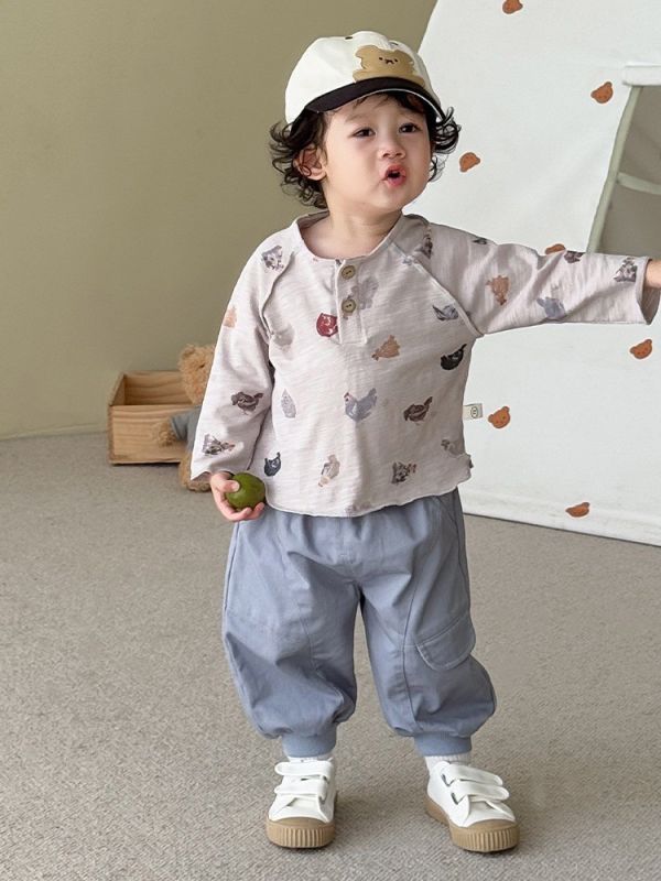 預購秋款男女童狗狗套裝尺寸73-120 